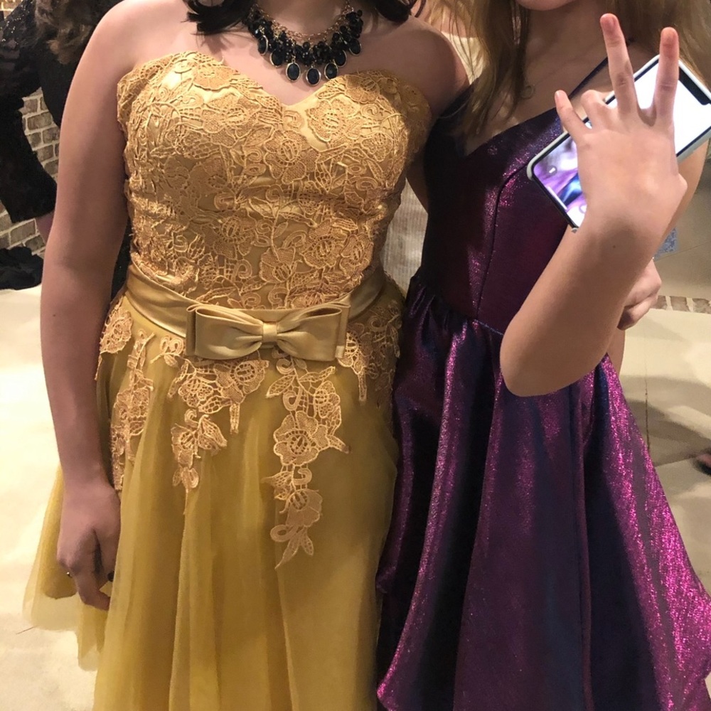 Golden short size 8 semi-formal dress